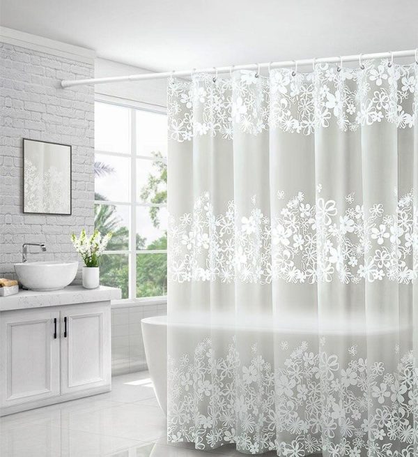 rideau douche semi transparent