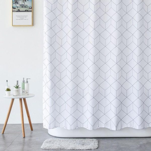 rideau douche tissu blanc