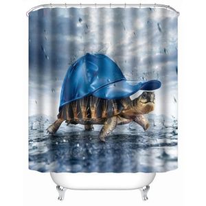 rideau douche avenue tortue à casquette