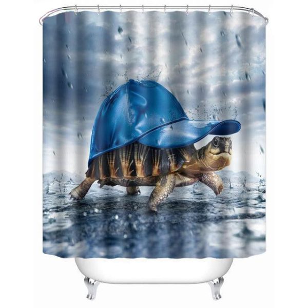 rideau douche avenue tortue à casquette