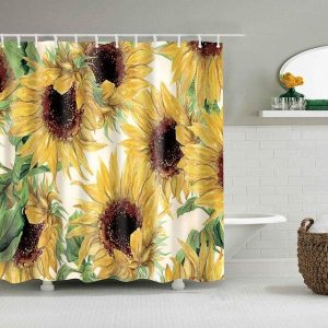 rideau de douche tournesol