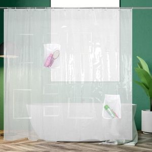 rideau douche transparent moderne