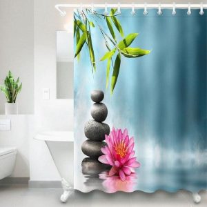 rideau douche zen bleu