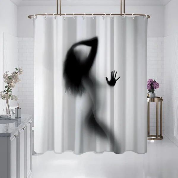 rideau de douche effet transparent silhouette visible