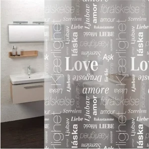 rideau de douche transparent love rassurant