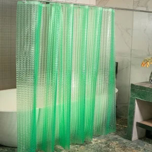 Rideau De Douche Texturé en PEVA Vert