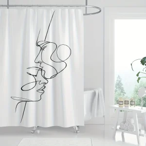 Rideau De Douche En PEVA Noir & Blanc, Équilibre