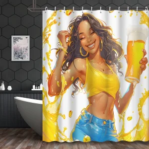 rideau de douche doré élégant