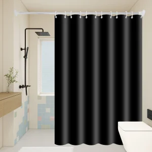 Rideau De Douche Noir Minimaliste