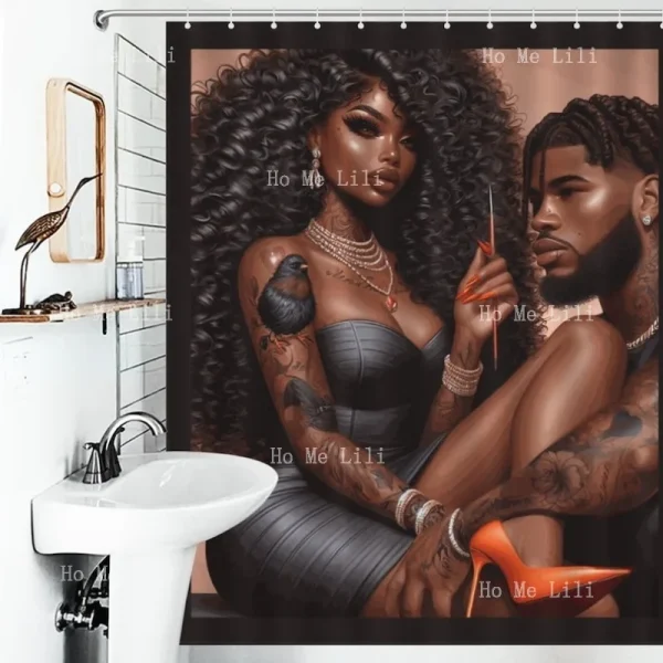 Rideau de douche romantique