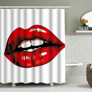 Rideau De Douche Glamour Séduction – Lèvres Iconiques