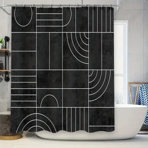 Rideau De Douche Géométrique, Abstrait Moderne