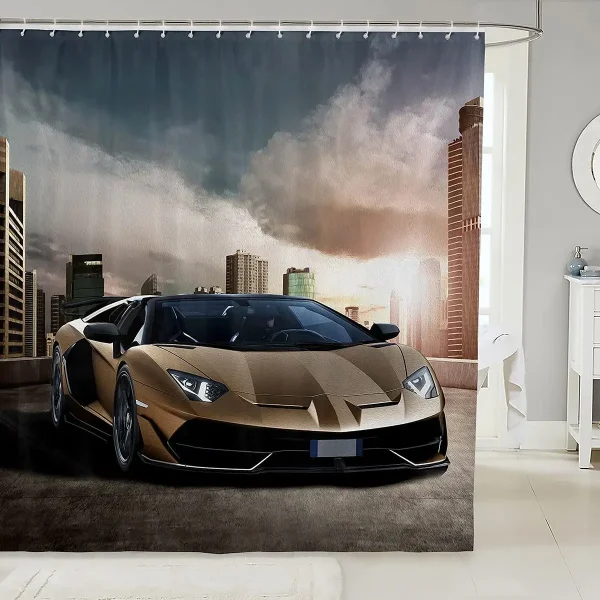 rideau douche motif voiture sport