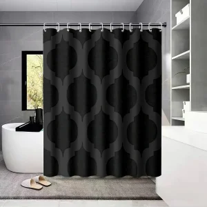 rideau de douche géométrique noir