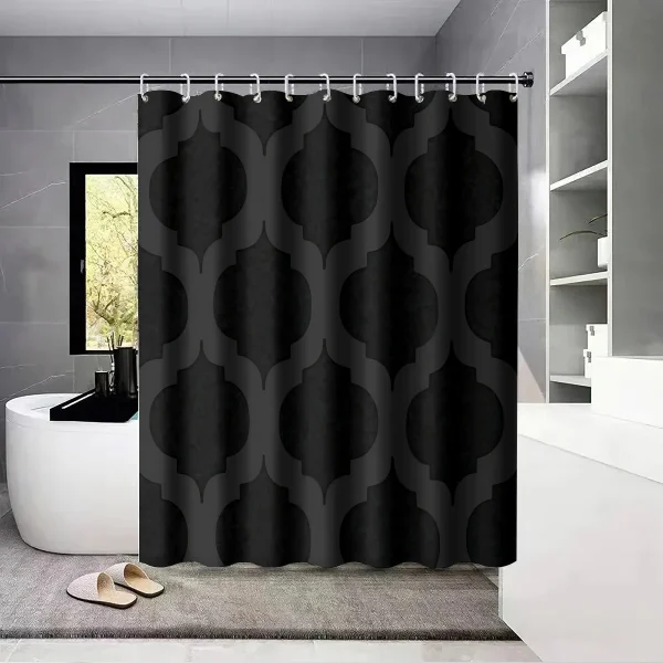 rideau de douche géométrique noir
