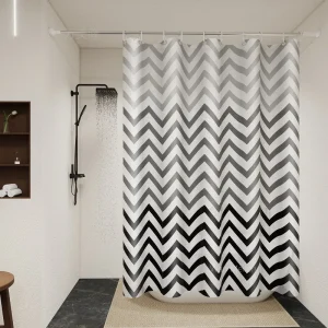 rideau de douche monochrome PEVA