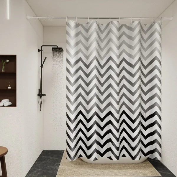 rideau de douche monochrome PEVA