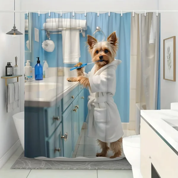 rideau de douche motif chiot