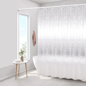 Rideau De Douche Transparent Géométriques, Épuré