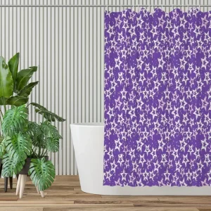 rideau de douche galaxie violette