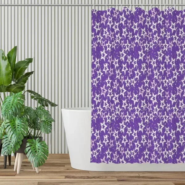 rideau de douche galaxie violette