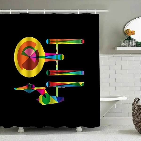 rideau de douche abstrait