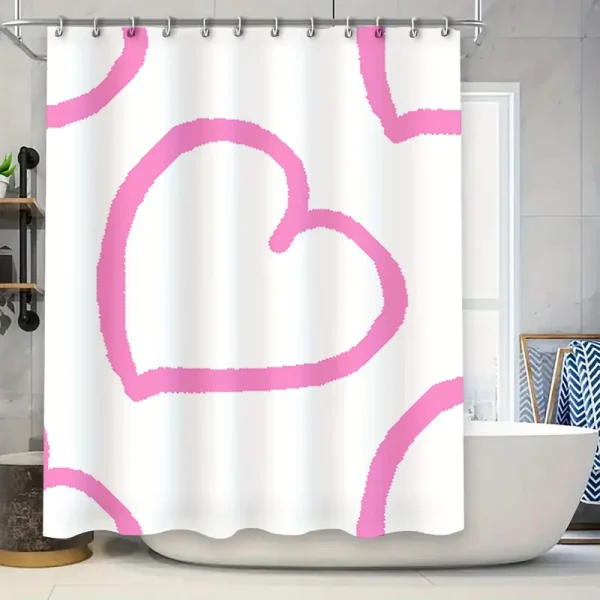 rideau douche coeur tendre