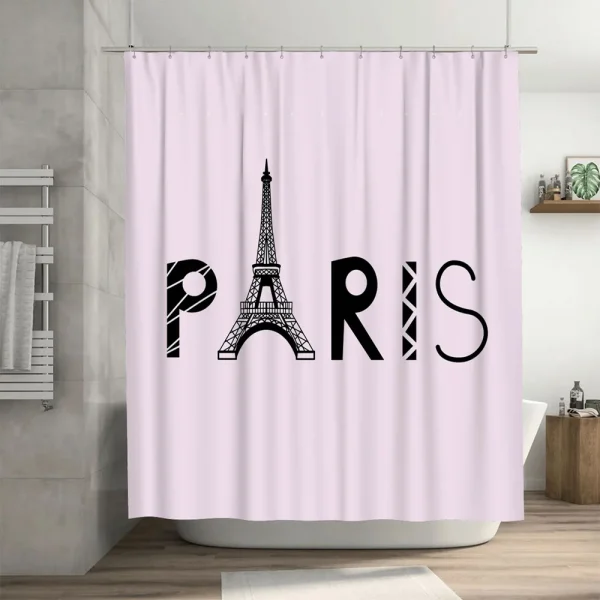 rideau de douche Tour Eiffel rose