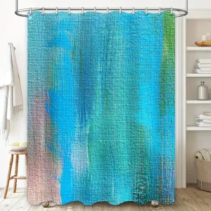 rideau de douche bleu aquarelle