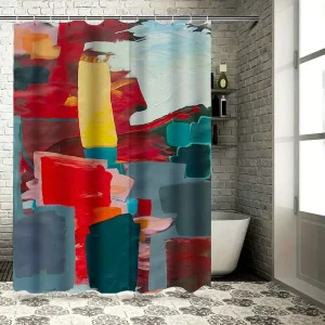 rideau de douche coloré abstrait