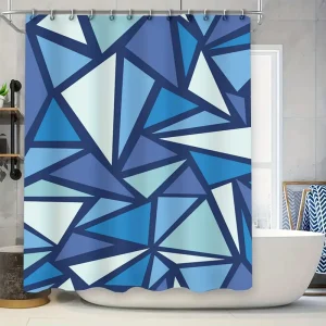 Rideau De Douche bleu Motif Créatif