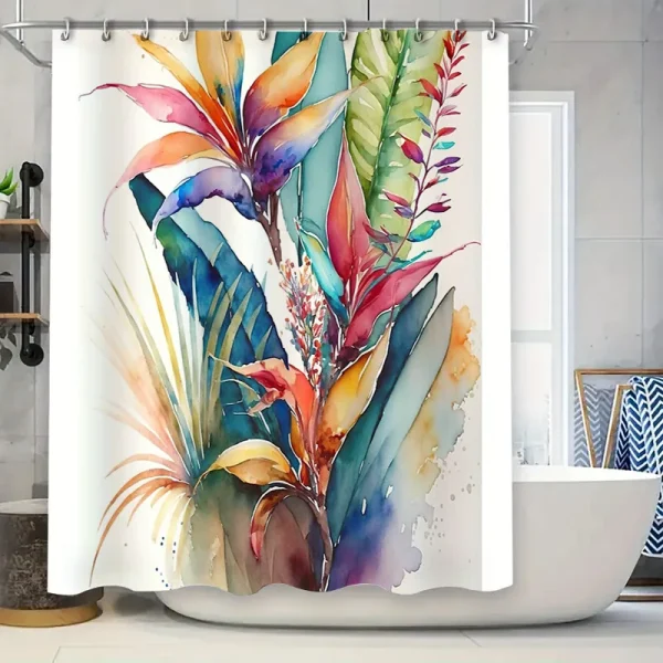 rideau de douche motif botanique