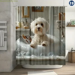 rideau de douche spa du chiot élégant