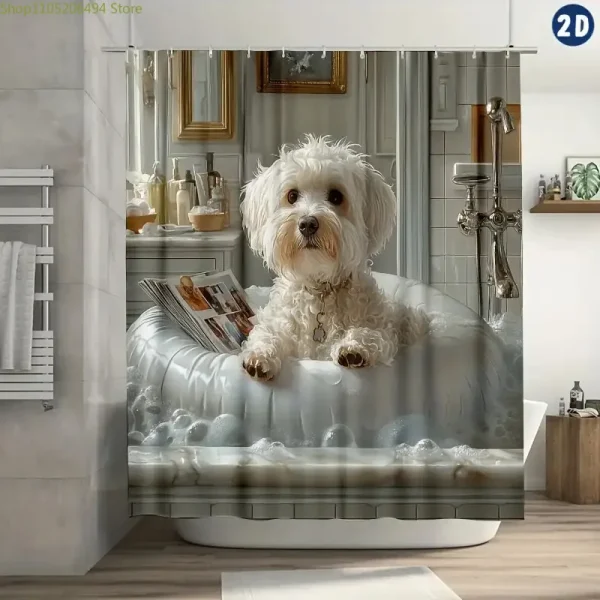 rideau de douche spa du chiot élégant