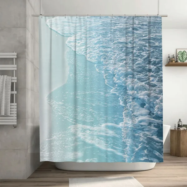 rideau douche vagues