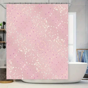 rideau de douche étoiles rose pastel