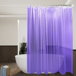 rideau de douche violet avec motif œil de chat