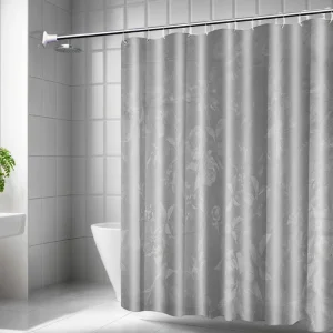 rideau de douche gris calme et lumière