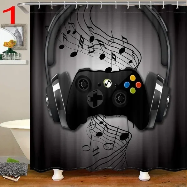 rideau de douche humoristique pour gamers