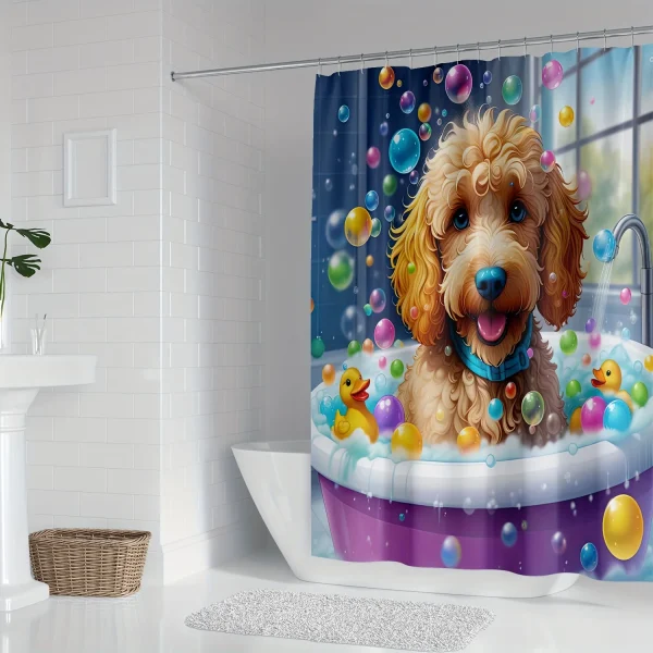 rideau de douche chiot dorloté