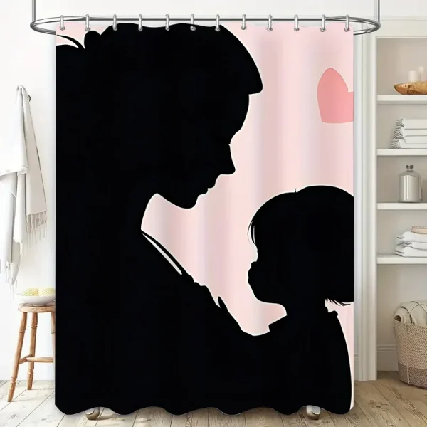 rideau de douche silhouette mère et enfant