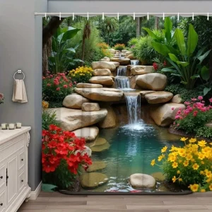 rideau de douche cascade