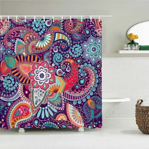 Rideau De Douche Mandala Bohème Multicolore
