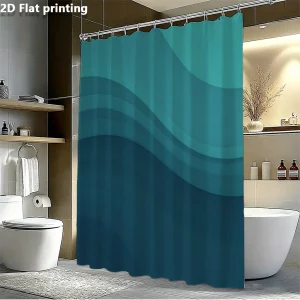 Rideau douche motif océan ondulé